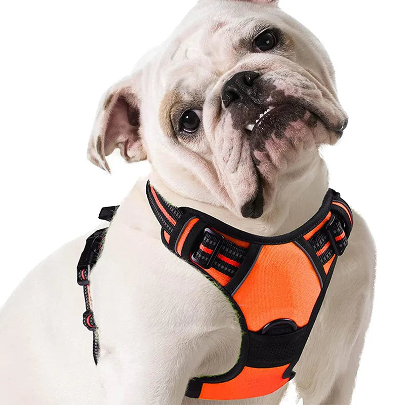 Pet Dog Harness for Medium Large Dogs, Adjustable Reflective No-Choke Padded Pet Vest Harness with  Front Clip Control Handle