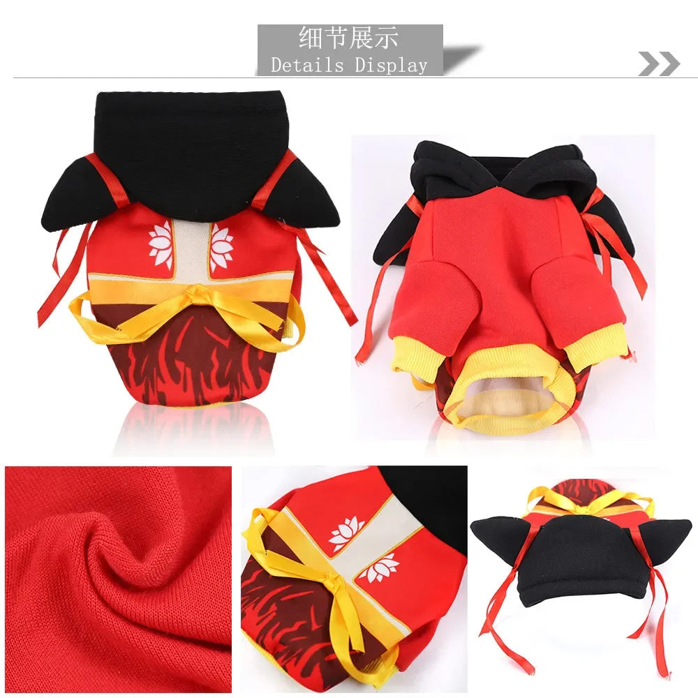 Costumes Cartoon Cute Pet Dog Clothes Winter Christmas Soft Fleece Animal Duck Owl Tiger Dinosaur Cosplay Dog Hoodies Clothes