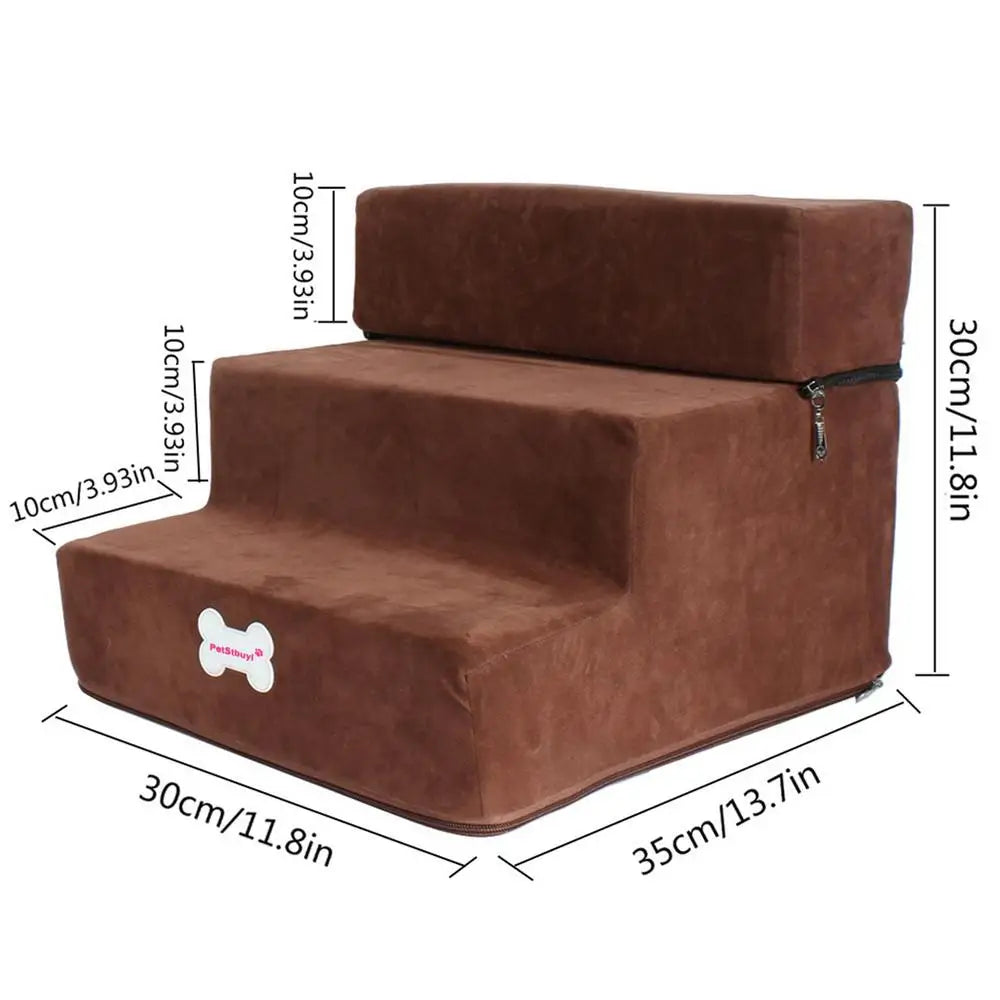 Pet Stairs 3 Steps Stairs for Small Dog Cat Pet Anti-slip Removable Dogs Bed Stairs Extra Wide Non-Slip Steps Pet Supplies