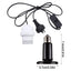 Reptile Heat Bulb Ceramic Infrared Heat Emitter Lamp Safe Durable Infrared Heater Lamp with Cable for Chicken Lizard Turtle