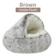 Long Soft Plush Round Cat Bed Comfortable Warm For Small Dogs Winter Sleep Bag Cats Nest Round Semi Enclosed Plush Pet Cat Bed