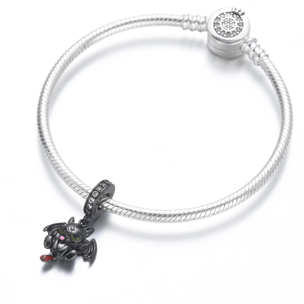 New 925 Silvering Disney Cute Bird Tiger Duck Dog Rabbit Salamander Charm Bead fit Original Bracelet Trinket DIY Women Jewelry