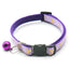 Gold Stars and Moon Cat Collar with Reflective Safety Buckle and Bell