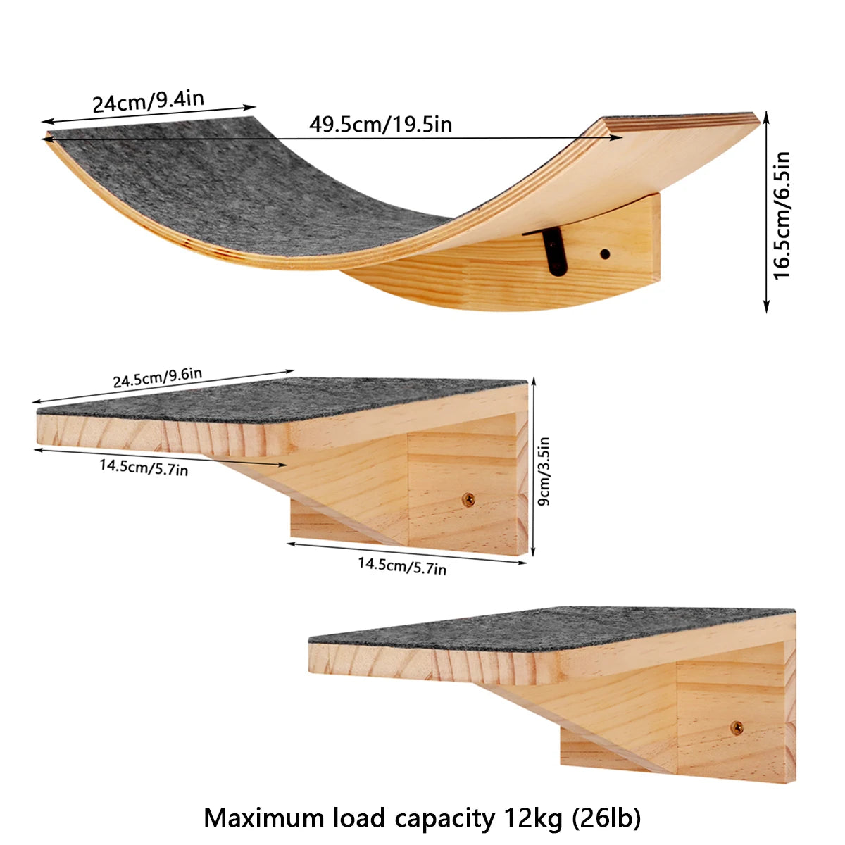 Cat Climbing Shelves For Cat Tree Tower Cat Hammock Arch Suit for Cat Relax Felt Platform Non-slip and Widen Steps Cat Furniture