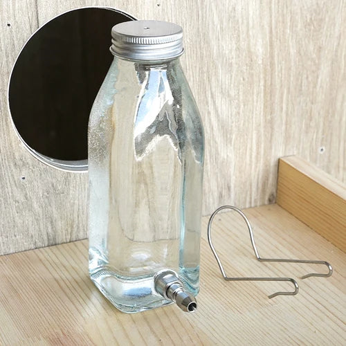 Silent Fine Needle Stainless Steel Striking Needle Water Bottle, Dragon Cat Beige Long Hair  Feed Water, Drinking Bottle
