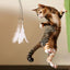 Cat Feather Wand Toy Cat Fishing Pole Toy Cat Teaser Stick With Detachable Feather Suction Cup Toy For Cats Exercise And