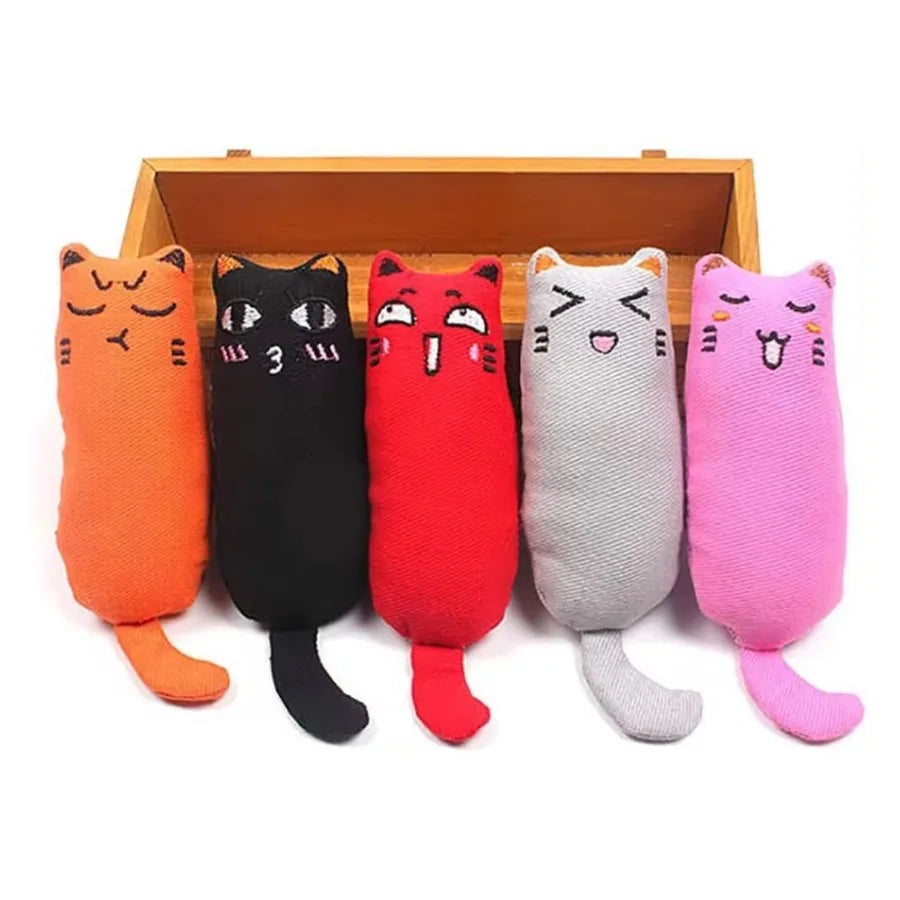 Bite Resistant Catnip Toy for Cats,Catnip Filled Cartoon Mice Cat Teething Chew Toy