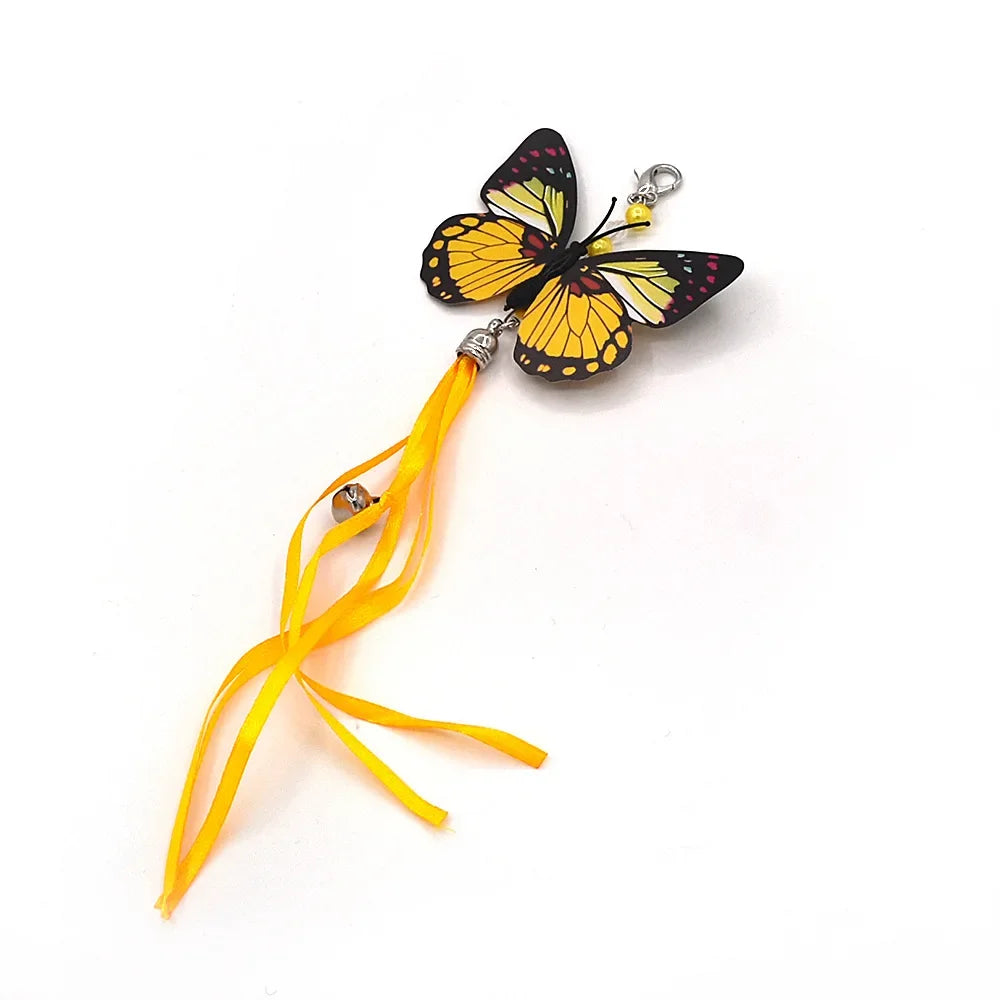 Funny Cat Stick Toy Furry Feather with Bell Cat Stick Toy Kitten Playing Pet Accessories Worm on A String Cat Toys Interactive