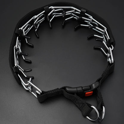 Prong Dog Training Collar Pinch Dogs Collar Iron Pinch Choke collars with Rubber Velcro nylon fabric tape For dogs
