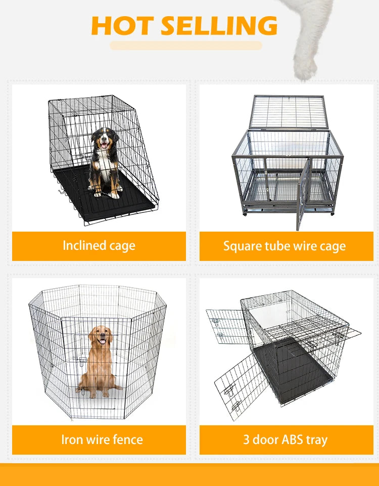 Heavy Duty Dog Pet Cage With Removable Wheels