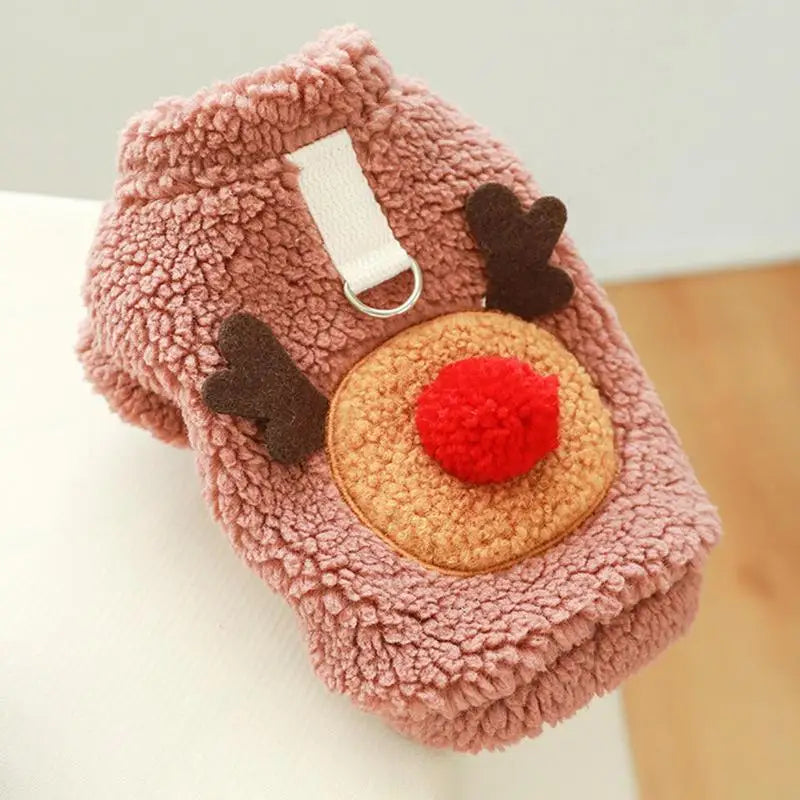 Dog Christmas Clothes Sweater Elk Sweatshirt Puppy Winter Clothes Coat Cat And Dog Plush Vest Christmas Dress Up Pet Supplies