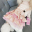 Dogs Denim Suspender Skirt Striped T-Shirt Cats Cute Fashion Cartoon Puppy Strapped Dress Suit Birthday Garden Walking Clothes