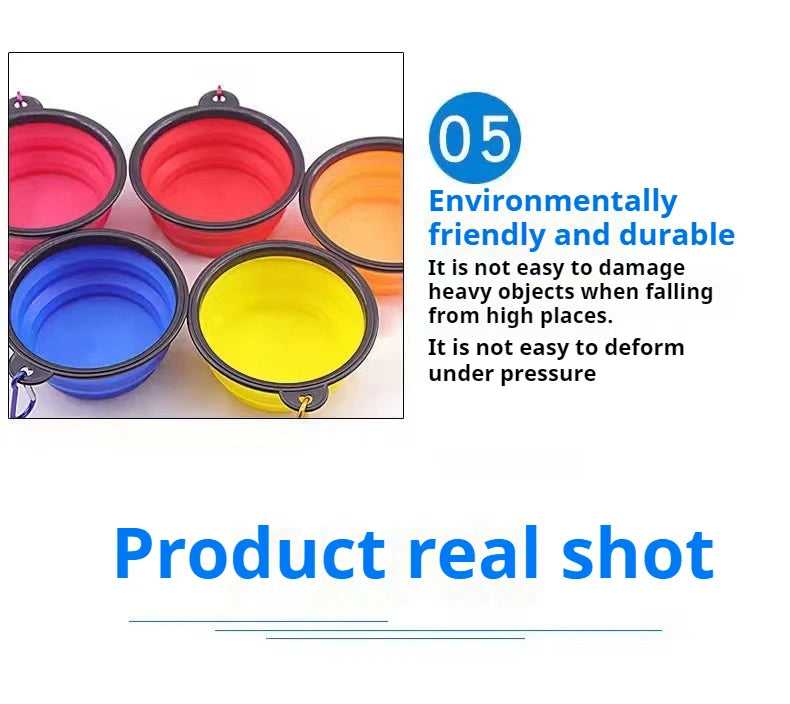 Pet Dog Collapsible Bowl Folding 350ml Silicone Bowl Outdoor Travel Portable Puppy Food Container Feeder Dish Bowl Pet dog bowls