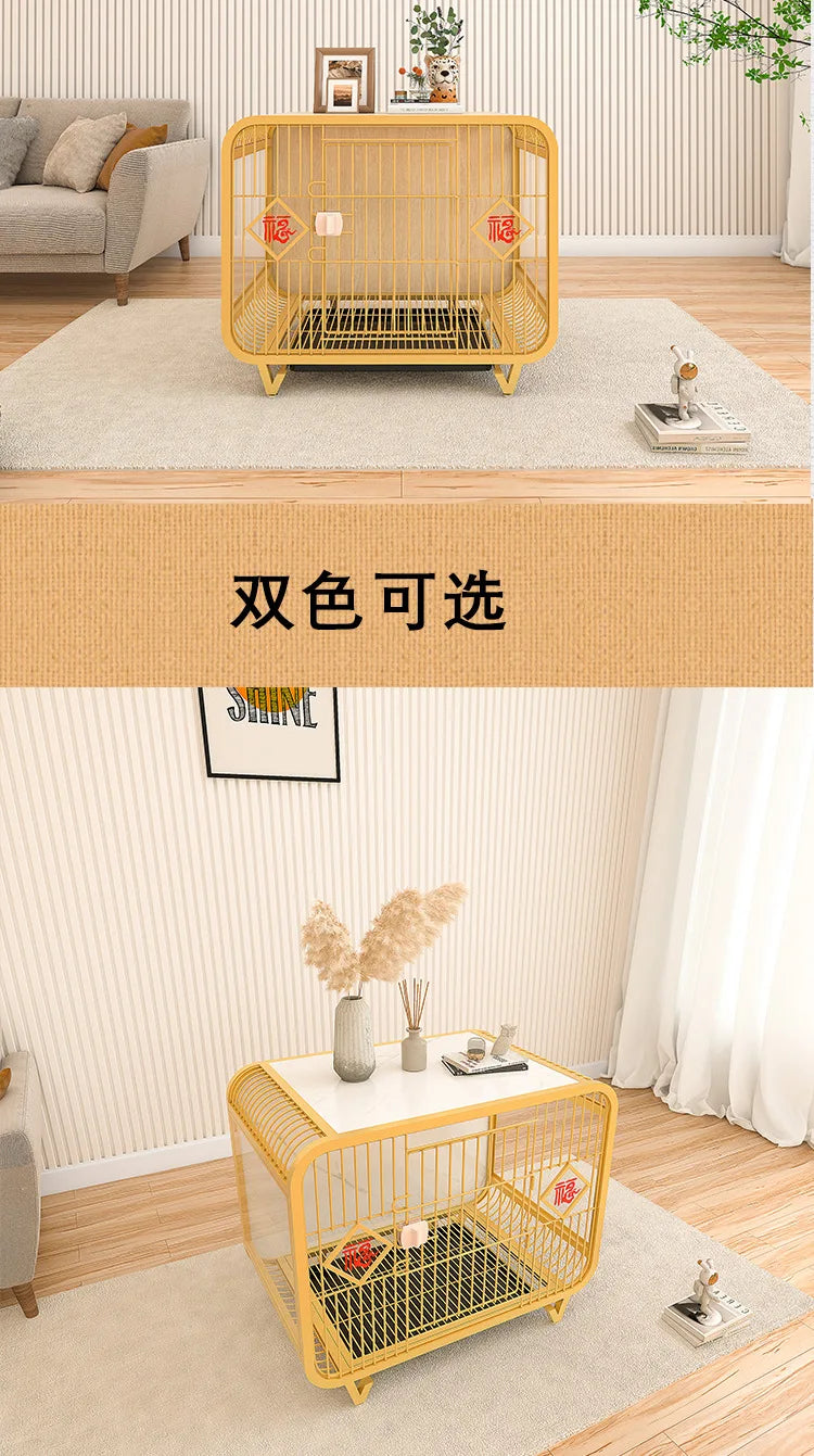 Boutique high-end indoor furniture dog villa, light luxury lucky dog cage for small and medium-sized Shiba Inu Bianmu