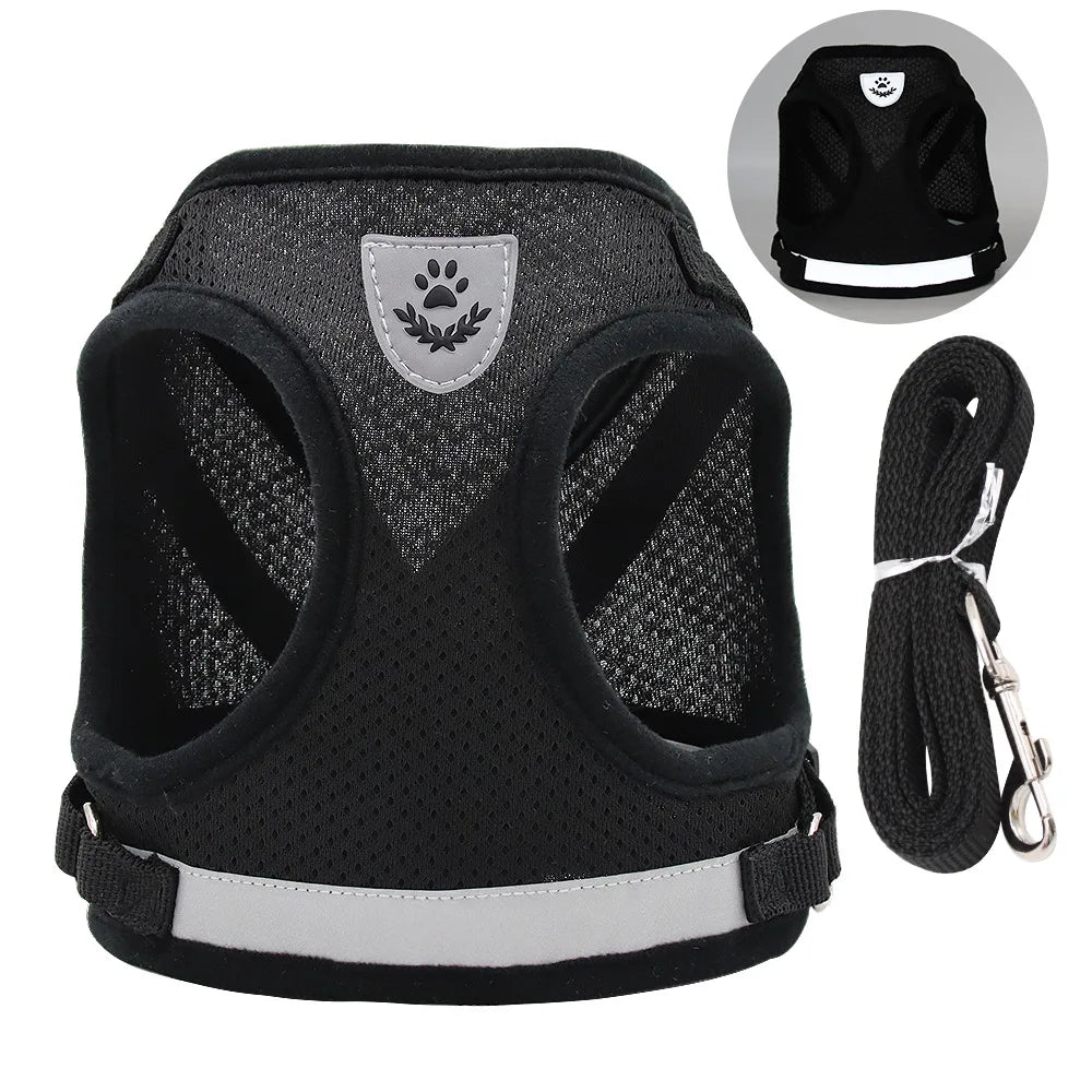Breathable Cat Harness with Leash Anti-Escape Cat Vest Harness Collar for Kitten Pet Accessories Adjustable Puppy Harness Leads