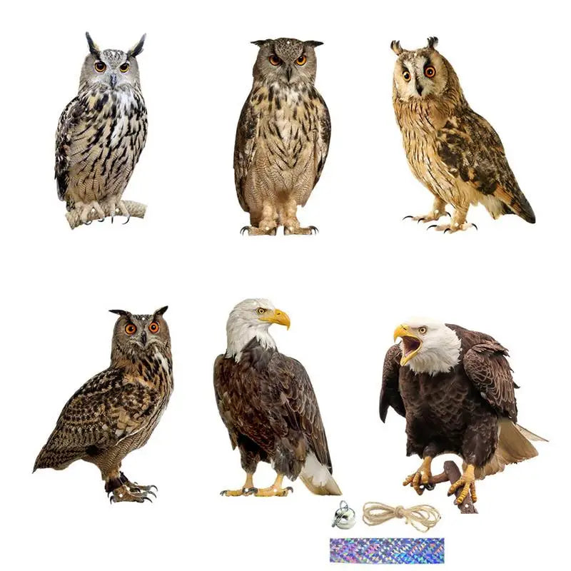 Farm Protector Bird Scarer Owl Scarecrow Scarer Pendant Garden Protector Pendant Waterproof With Bell Fake Bird Scarecrow Bird