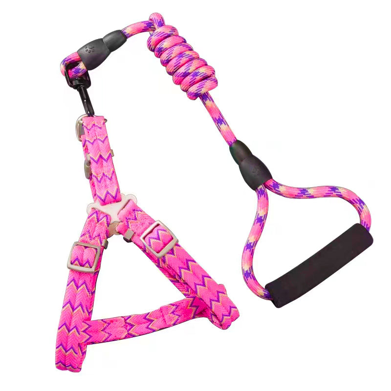 Anti Explosion Pet Nylon Leash Dog Harness Small Medium Dog Vest Safety Lead Walking Running Leash Durable Traction Rope 120CM