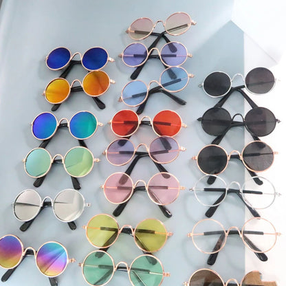 Anti-slip Cat Sunglasses Pet Accessories Small Dog Sun Glasses Classic Retro Circular Glasses for Kitten Photos Props Cosplay