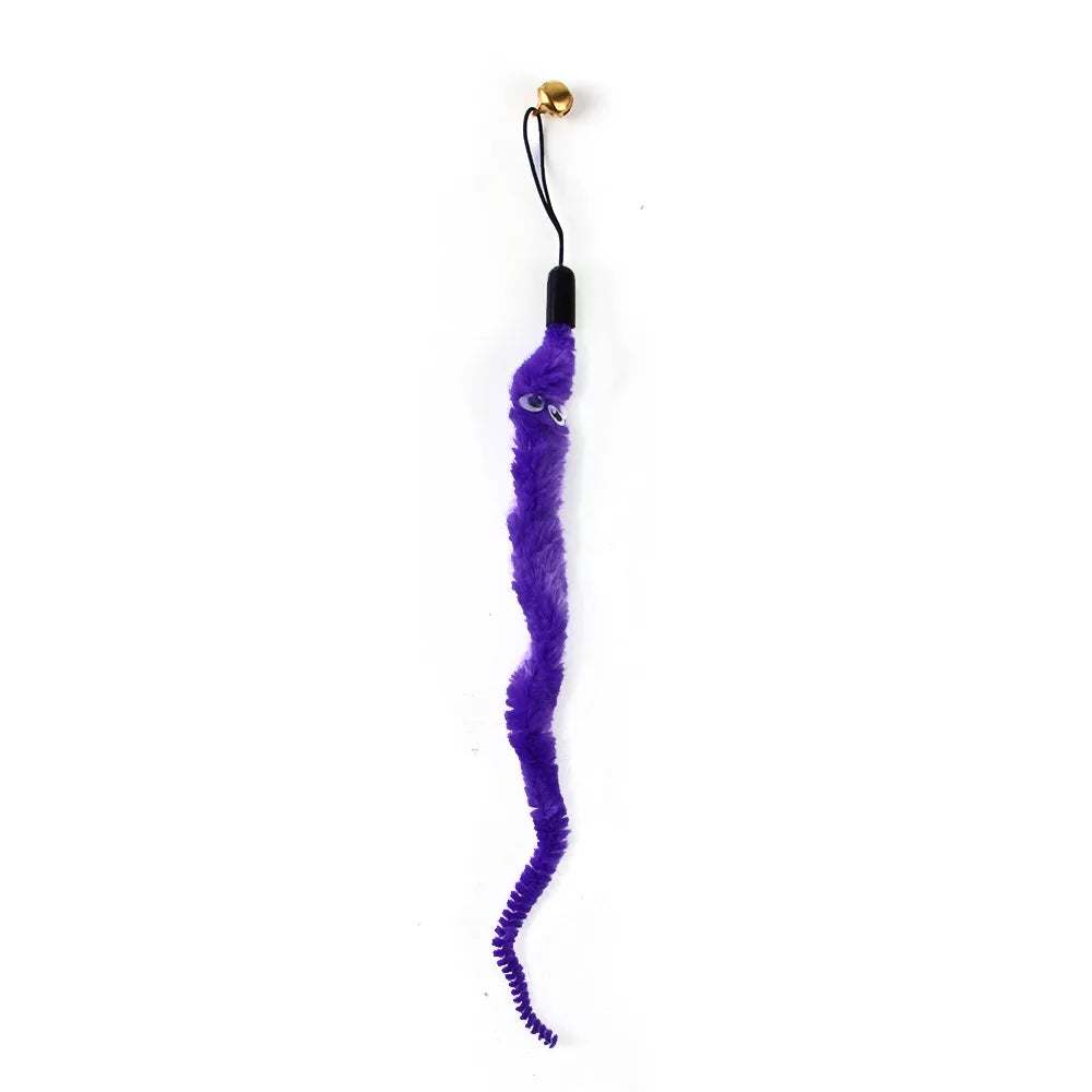 Cat Feather Toy Accessories False Mouse Worm Toy with Bell Kitten cat Toys Interactive Replacement Refill Foam Ball Training