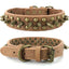 Spiked Dog Collar Mushroom Rivet PU Leather Dog Collars Adjustable Spike Studded Pet Collar for Pitbull Mastiff Husky Rottweiler