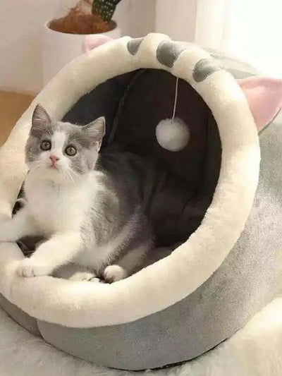 Cat Bed Warm Pet House Kitten Cave Cushion Cat House Round Cat Cushion Cat House 2 In 1 Warm Cats Basket Pet Sleep Bag