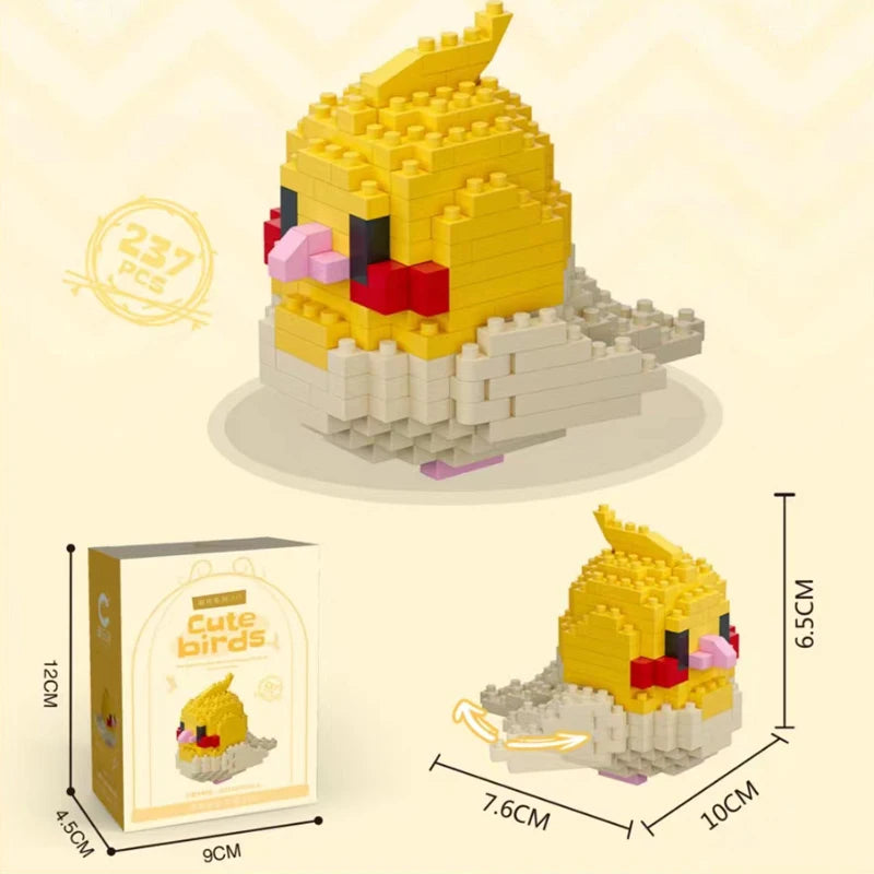 Building Blocks 3D Bird Cute Parrot Model Assemble Table Decor Children Toys for Kids Gifts Micro DIY Bricks Educational Toys