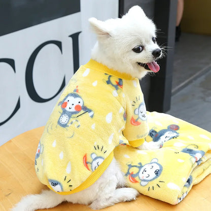 Funny Monkey Print Winter Dog Clothes French Bulldog Flannel Winter Dog Hoodies Medium Puppy Clothing for Cat Christmas Costume