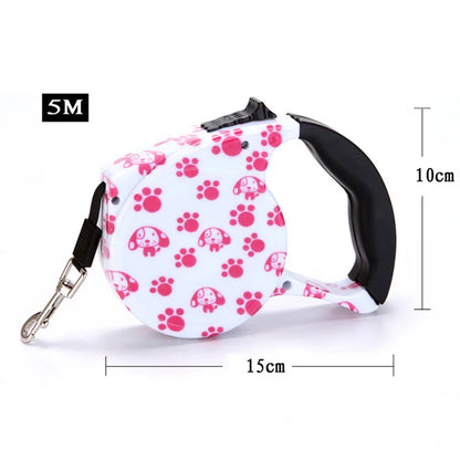 5m Durable Dog Leash Automatic Retractable Nylon Dog Lead Extending Puppy Walking Leads for Small Dog Chihuahua Pug Pet Supplies