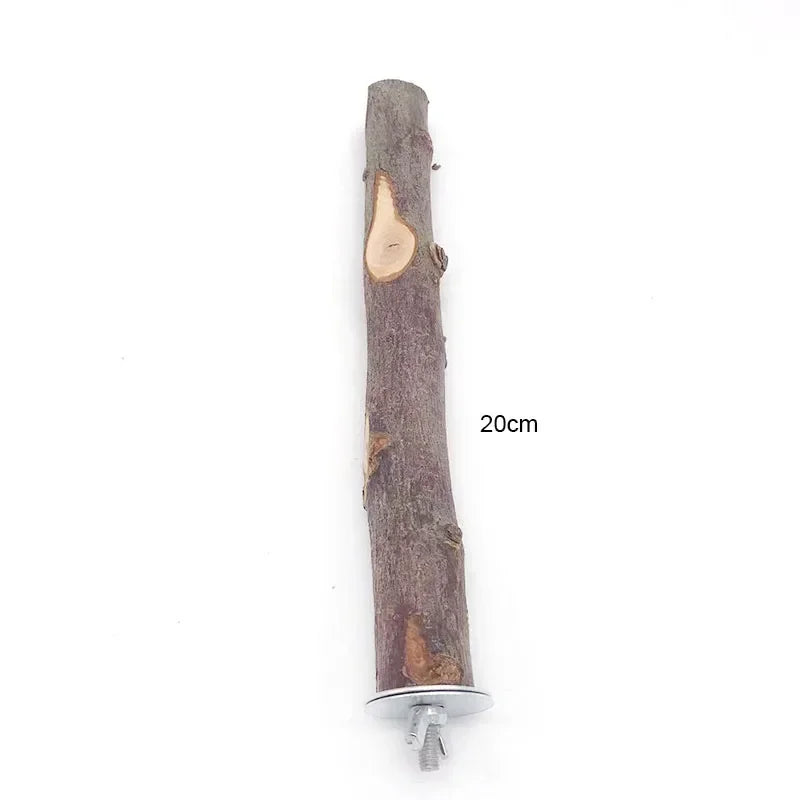 Natural Wood Pet Parrot Raw Wood Fork Tree Branch Stand Rack Squirrel Bird Hamster Branch Perches Chew Bite Toys Stick Supplies
