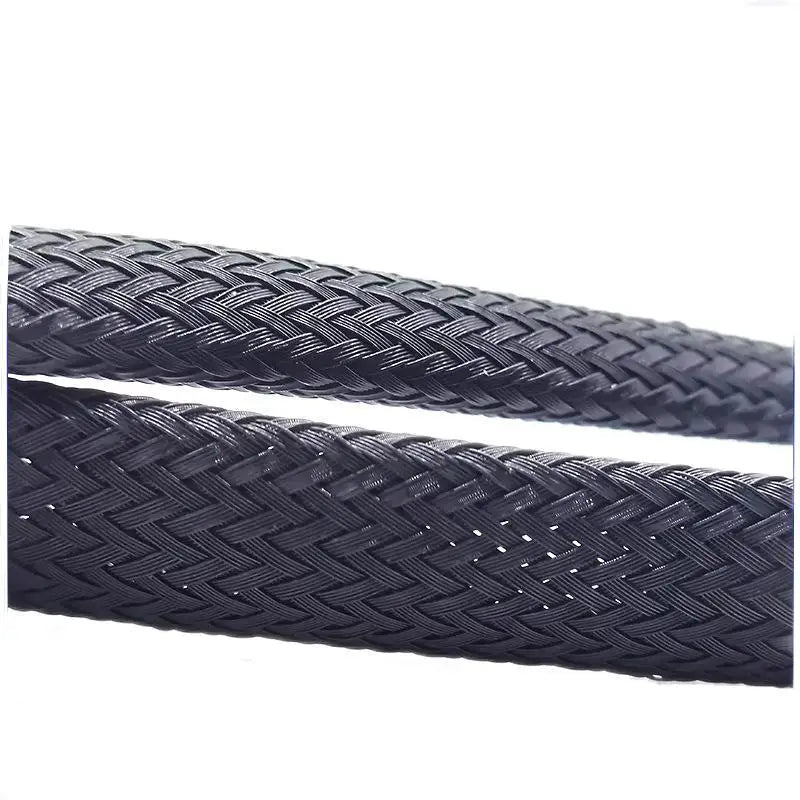 PET Elastic Woven Wire Mesh Black Encrypted Flame Retardant Woven Wire Mesh Nylon Computer Wire Mesh Tube Telescopic Sleeve 5m