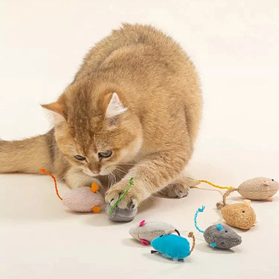 Pet Toy Mice Cats Catnip Toys Interactive Fun Plush Mouse Cat Toy For Kitten Colorful Cute Plush False Mouse Pet Cat Accessories