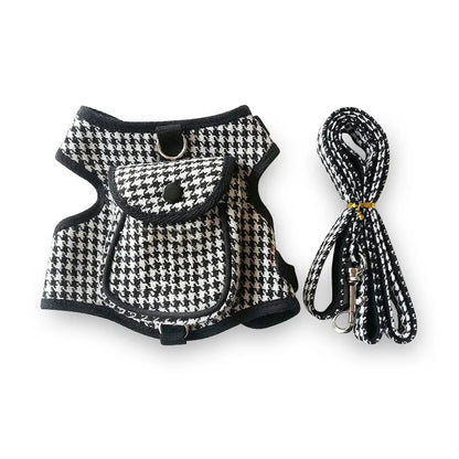 Dog Harness with Backpack andLeashes Set, Luxury Brand Designer Pet Self Carrier Pet  Harness Backpack for Small Medium Dogs