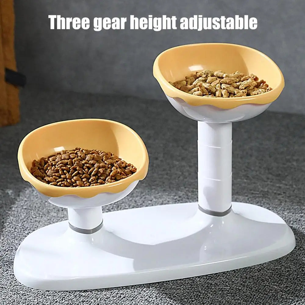Cat Dishes For Food And Water Height Adjustable Pets Water And Food Bowl Set Large Capacity Cat Food Feeder And Waterer Set For