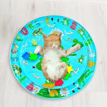 Water Play Mat For Cats Water Mat For Cat And Dog Thickened Water Sensory Playmat Pet Playing Water Sensory Pad 65cm