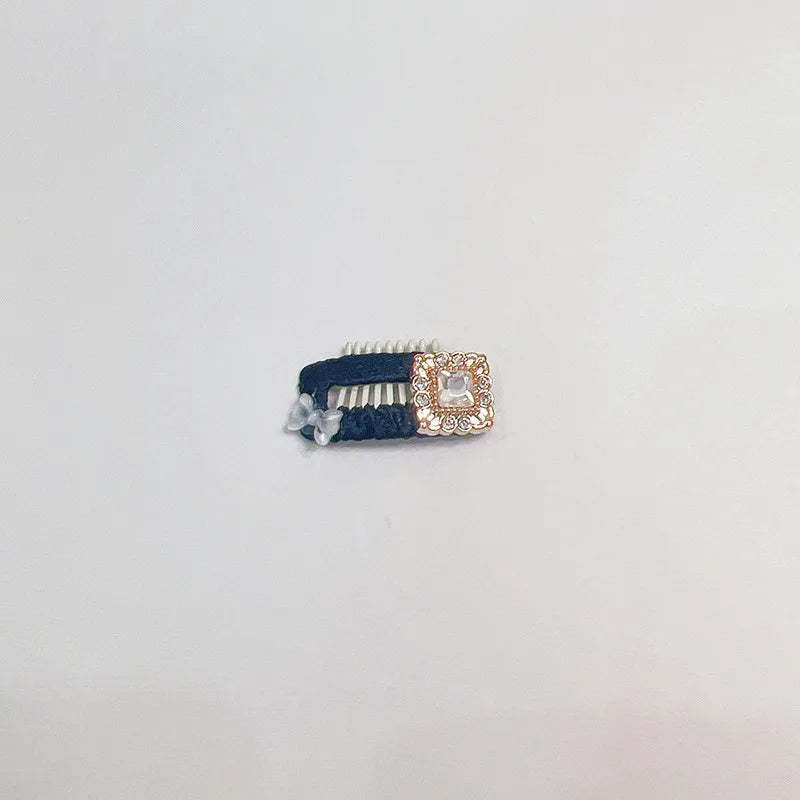 Lovely Pearl Pet Head Wear Black and White Ribbon York Dog Neck Collar Cat Hair Clip Dog BB Clips Teddy Bear Hair Accessories