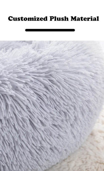 Circular Cat Bed with Plush Insulation Deep Sleep for Pets Soft Macaron Pet Mat Removable and Washable Suitable for All Seasons