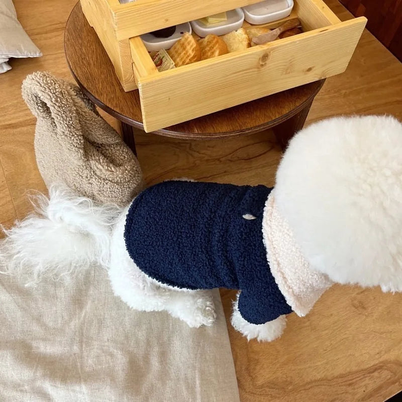 Fleece Dog Clothes Cardigan Pet Dog Coat Puppy Jacket Chihuahua French Bulldog Dog Overalls Small Dog Clothing Warm Costumes