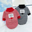Dog Cat Hoodies with Tractional, Autumn Winter Stripe Sweatshirt Dog Clothes for Small Medium Dogs Cats Puppy Pullover Coat