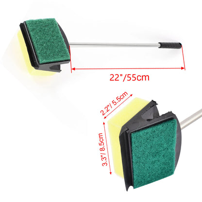 UXCELL Aquarium Cleaning Brush Double Sided Head Sponge Household Window Glass Algae Cleaner Scrubber Fish Tank Clean Tools