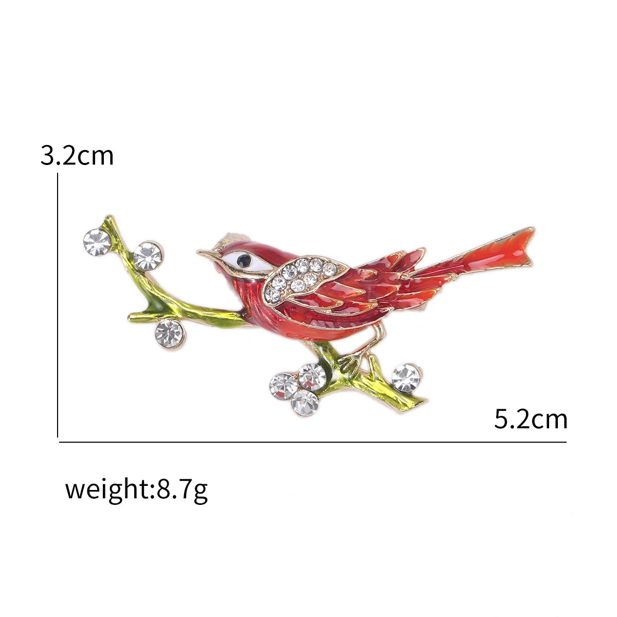 Enamel Bird Brooches for Women Rhinestone Sparrow Pins Magpie Badge Office Party Friend Gifts Accessories
