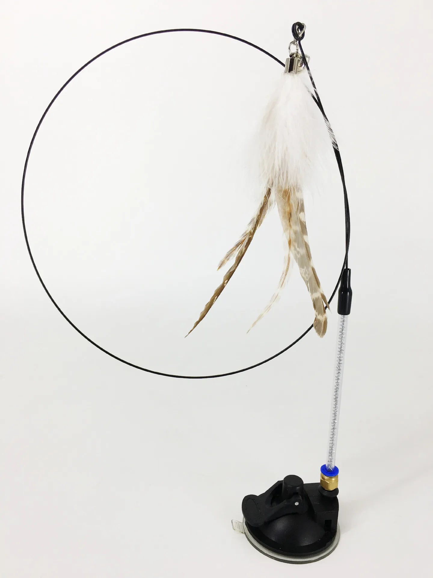 Interactive Cat Toy Handfree Cat Stick Playing Kitten Playing Teaser Wand Toy Suction Cup Bird/Feather Cat Wand Pet Supplies