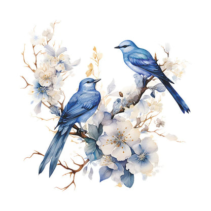 1PCS Painted Branches Flower Birds Bedroom Living Room Porch Home Background Decoration Beautify Wall Paste Self-adhesive