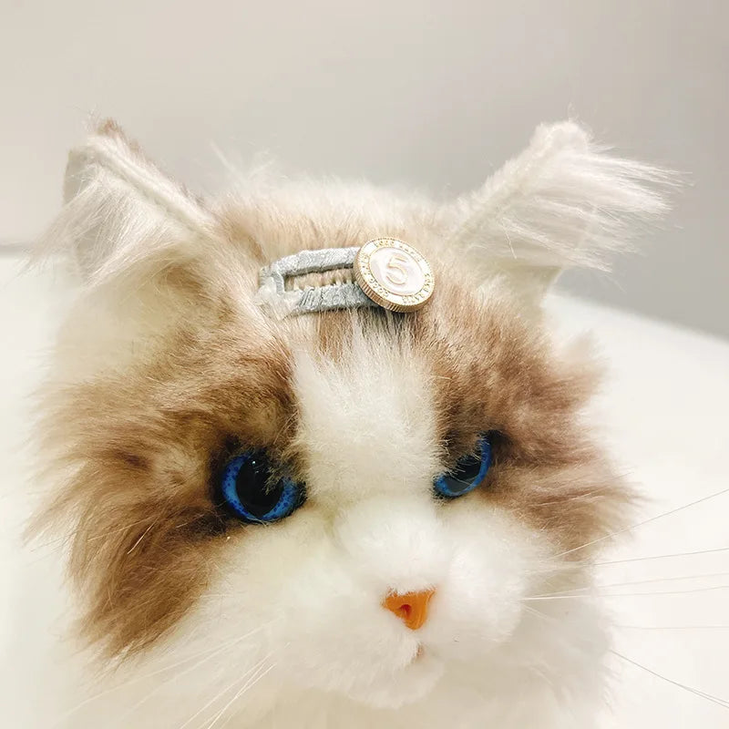 Lovely Pearl Pet Head Wear Black and White Ribbon York Dog Neck Collar Cat Hair Clip Dog BB Clips Teddy Bear Hair Accessories