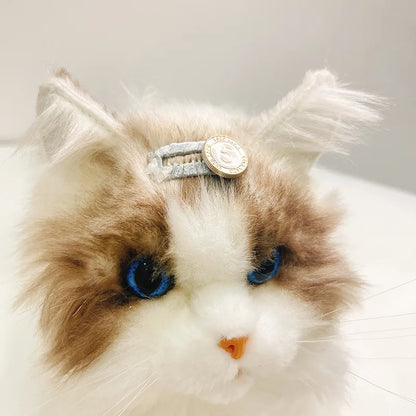 Lovely Pearl Pet Head Wear Black and White Ribbon York Dog Neck Collar Cat Hair Clip Dog BB Clips Teddy Bear Hair Accessories