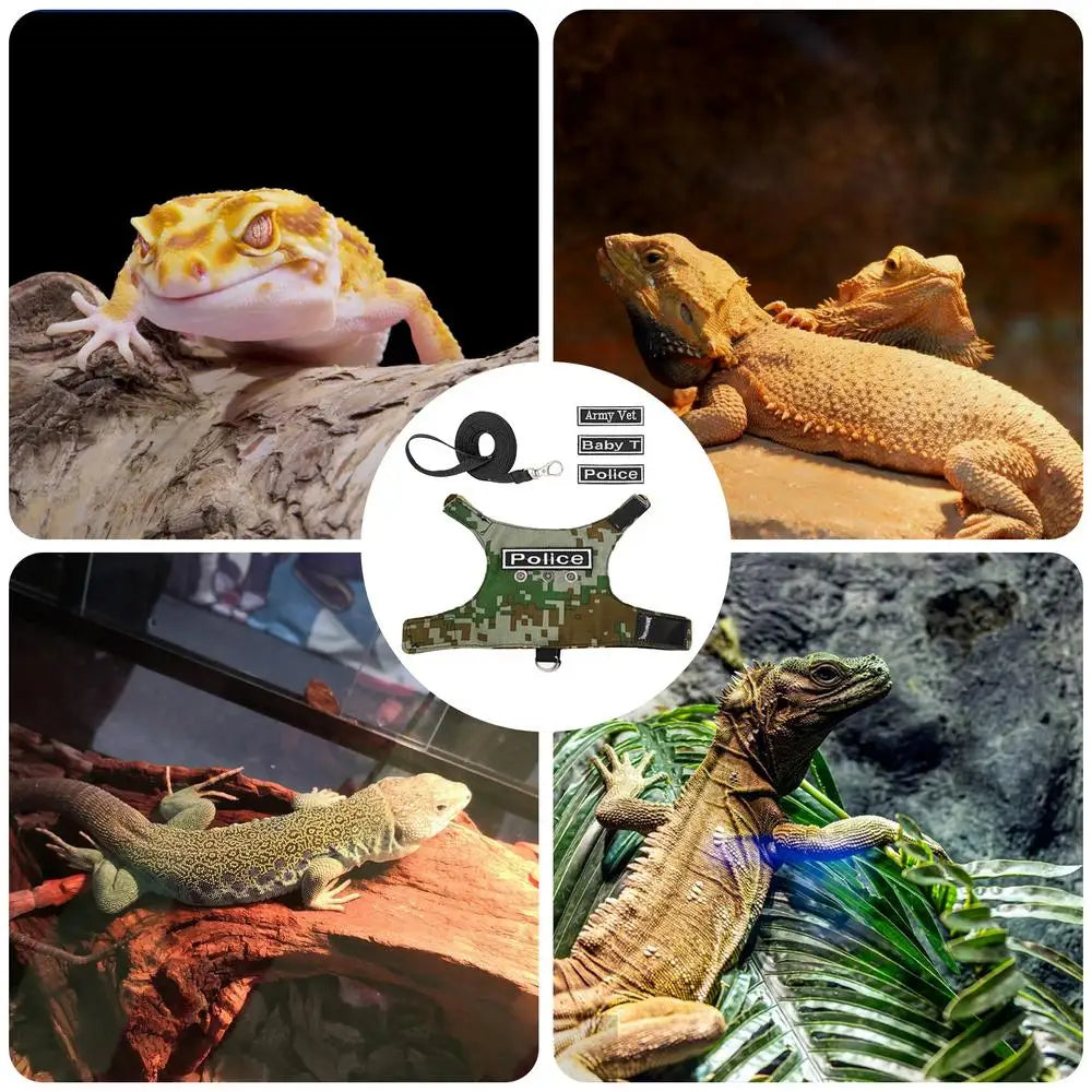 Bearded Dragon Leashes Escape Proof Adjustable Lizard Reptiles Harness Bearded Dragon Harness Leashes Adjustable Lizard Ropes