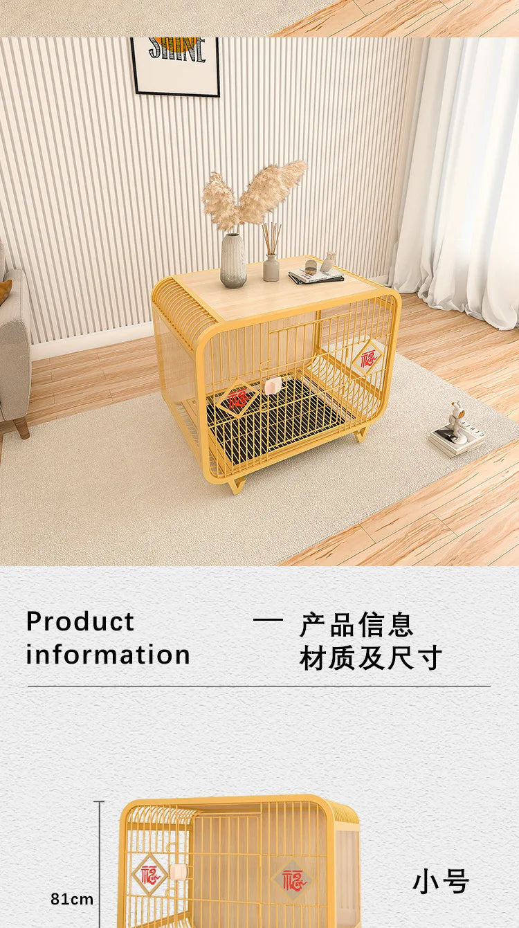 Boutique high-end indoor furniture dog villa, light luxury lucky dog cage for small and medium-sized Shiba Inu Bianmu