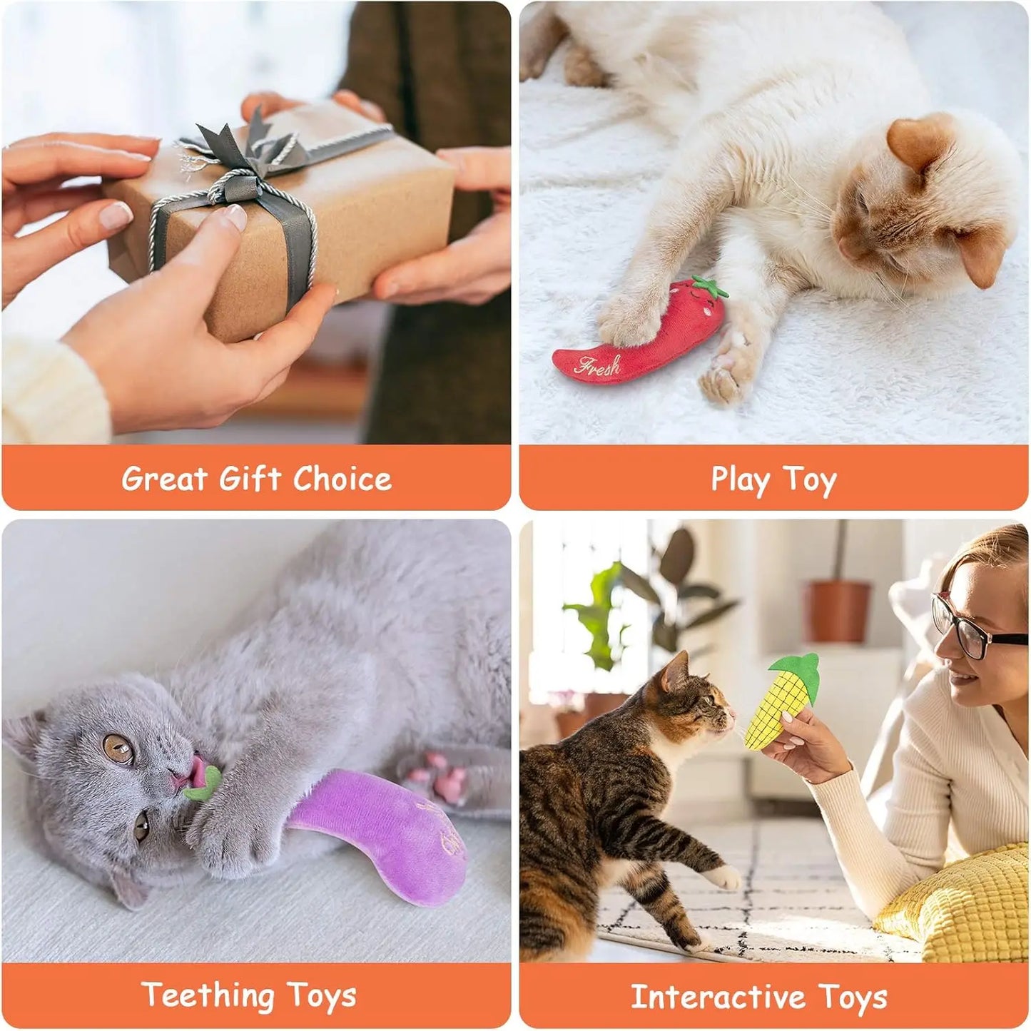 Cats Toy with Catnip Plush Cat Toys for Kitten Teeth Grinding Thumb Pillow Chewing Toy Claws Thumb Bite Pet Accessories