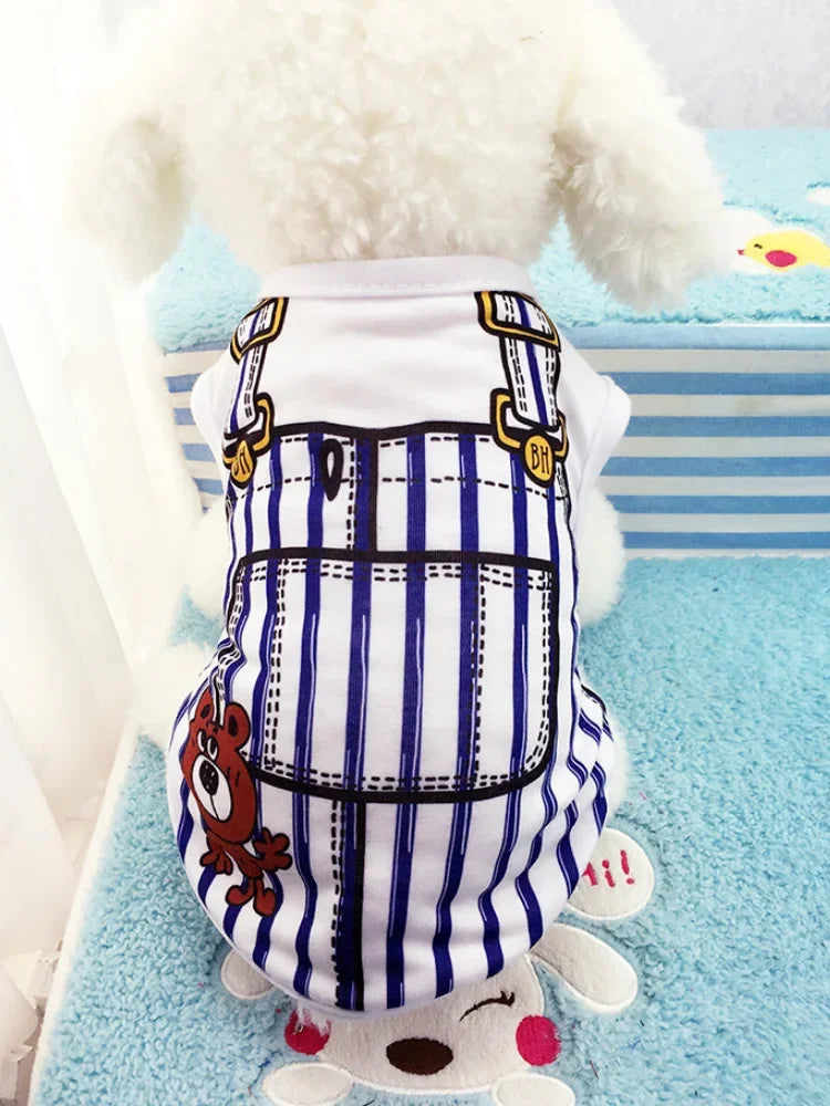 Wholesale Small Pet Dog Clothes Vest Down Jacket Cartoon Cute Chihuahua Tshirt Puppy Yorkshire Terrier Puppy Bulldog Ropa Perro