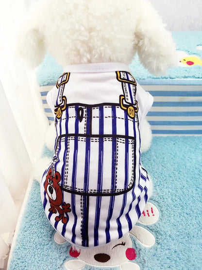 Wholesale Small Pet Dog Clothes Vest Down Jacket Cartoon Cute Chihuahua Tshirt Puppy Yorkshire Terrier Puppy Bulldog Ropa Perro
