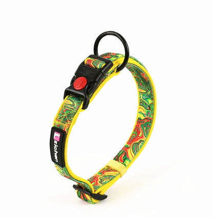 Adjustable Pet Dog Collars Color Graffiti Soft Cotton Leash Accessories Walking Exercise Safety French Bulldog Puppy Chain